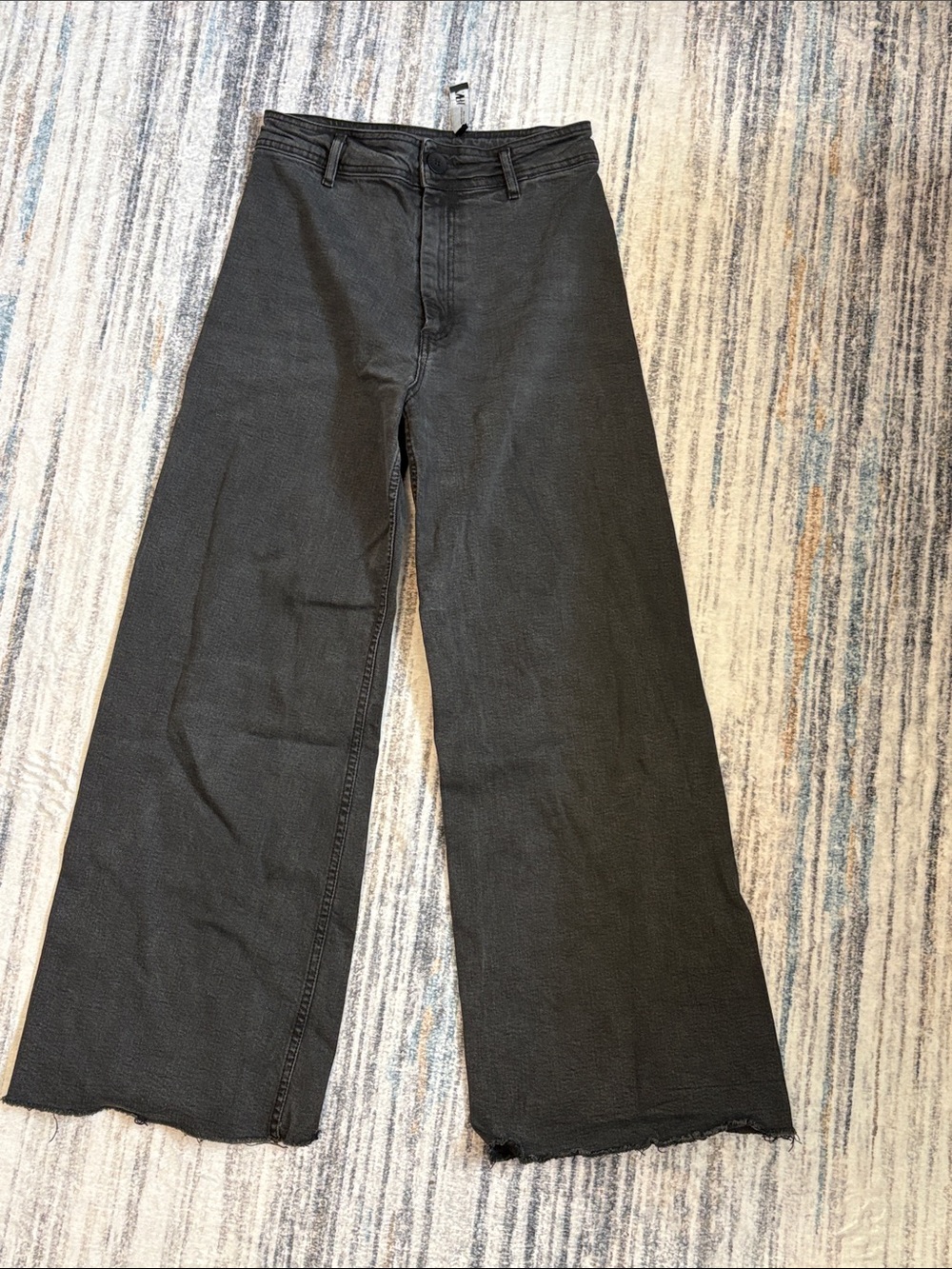Zara Wide-Leg Flare Jeans - Black